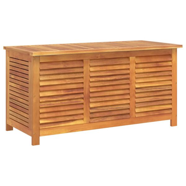vidaXL Garden Storage Box with Louver 44.5"x19.7"x22" Solid Wood Acacia