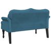 vidaXL Bench Blue Velvet (100% polyester), plywood, solid rubber wood