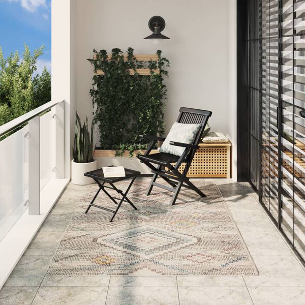 vidaXL Rug Multicolor 100% Polypropylene 63 x 90.6 in UV-resistant Rug