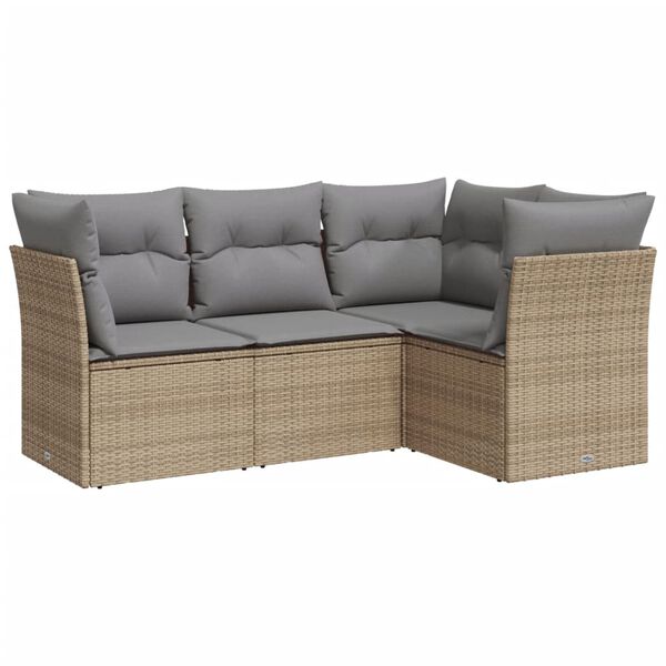 vidaXL Garden Sofa Set Beige, Light Grey