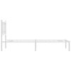 vidaXL Bed Frame White Powder-coated Steel Twin Rectangular Modern