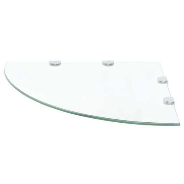 vidaXL Corner Shelf Clear Tempered glass Medium Corner Shelf