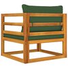 vidaXL Garden Chair Acacia wood with green cushions