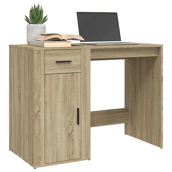 vidaXL Desk Sonoma Oak Engineered Wood 39.4 x 19.3 x 29.5 in