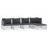 vidaXL Garden Lounge Set White, Dark grey