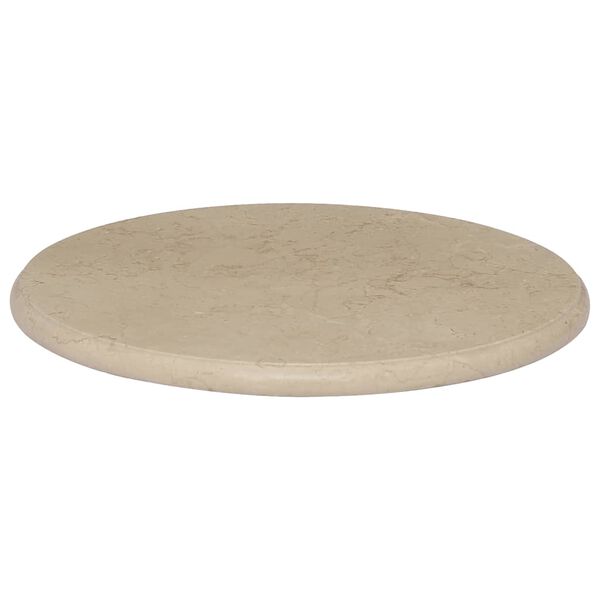 vidaXL Table Top Cream Marble &Oslash;19.7 x 1.0 in Table Top Round