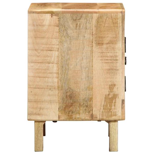 vidaXL Bedside Cabinet Set of 2 Rough Mango Solid Mango Wood Medium