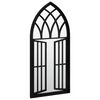 vidaXL Garden Mirror Black Iron, Glass 39.4 x 17.7 in Decorative Inlays