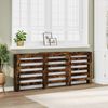 vidaXL Radiator Cover Smoked Oak 80.7x8.5x32.9" Engineered Wood