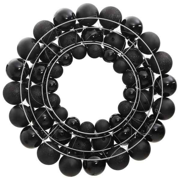 vidaXL Christmas Wreath Black Polystyrene Diameter 17.7 in