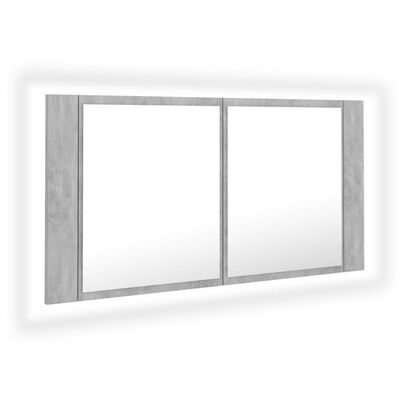 vidaXL LED Bathroom Mirror Cabinet Concrete Gray 35.4"x4.7"x17.7"