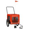 vidaXL Pet Bike Trailer Orange and black Oxford fabric, iron, PVC Medium