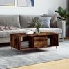 vidaXL Coffee Table Smoked Oak Engineered Wood, Metal 35.4x19.7x14.4 in