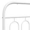 vidaXL Bed Frame White Steel 79 x 79 in Bed Frame Rectangular Modern