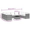 vidaXL Garden Lounge Set Grey PE rattan, powder-coated steel, polyester, PVC