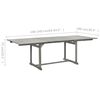 vidaXL Garden Table Gray Solid Acacia Wood Large Extendable Garden Table