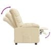 vidaXL Recliner Chair Cream Fabric (100% polyester), plywood, iron
