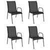 vidaXL Garden Chair Set of 4 Black and Anthracite Steel Standard
