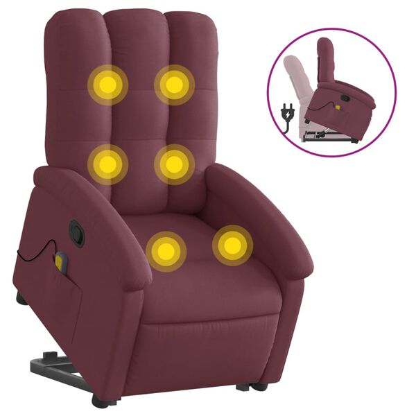 vidaXL Stand Up Massage Recliner Chair Purple