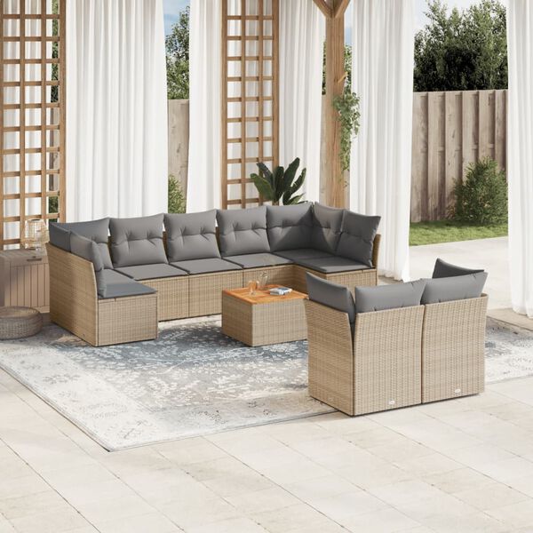 vidaXL Garden Sofa Set Mix Beige