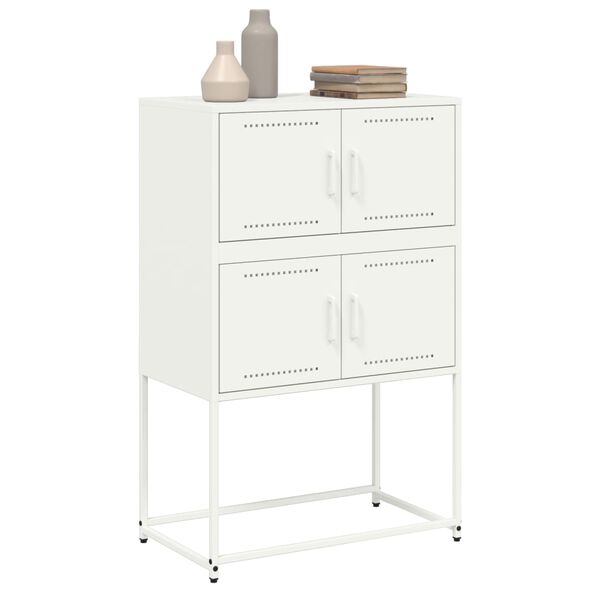 vidaXL Sideboard White Steel 27.0 x 15.2 x 42.1 in Sideboard
