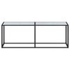 vidaXL Console Table White marble Tempered glass, powder-coated steel