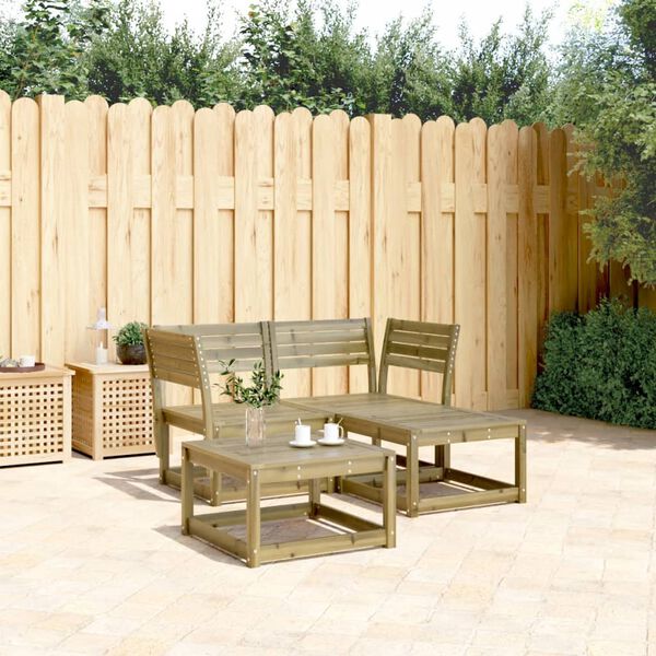 vidaXL Garden Sofa Set Natural Wood Vacuum pressure treated pine wood