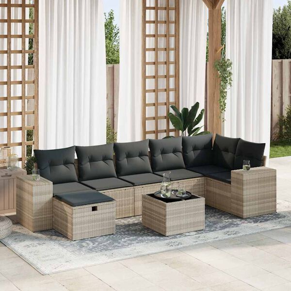 vidaXL Garden Sofa Set Light Grey, Dark Grey