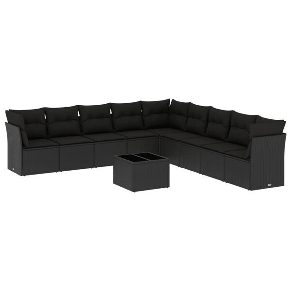 vidaXL Garden Sofa Set Black