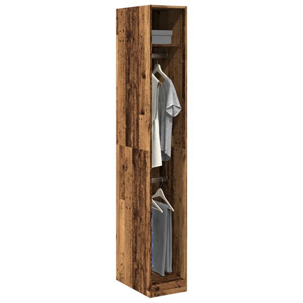 vidaXL Wardrobe Old wood Engineered wood Compact Wardrobe Rectangular