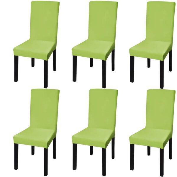 vidaXL Chair Cover Set of 6 Apple green 90% Polyester, 10% Elastane