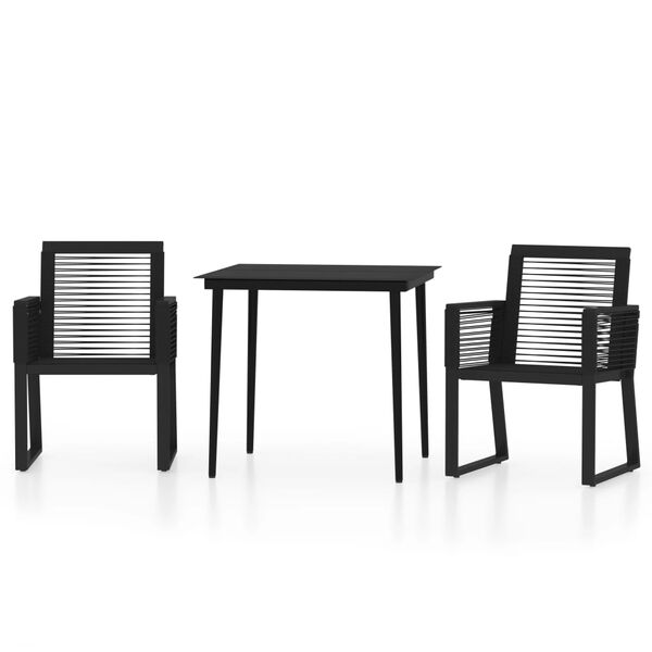 vidaXL Dining Set Black Powder-coated steel Medium