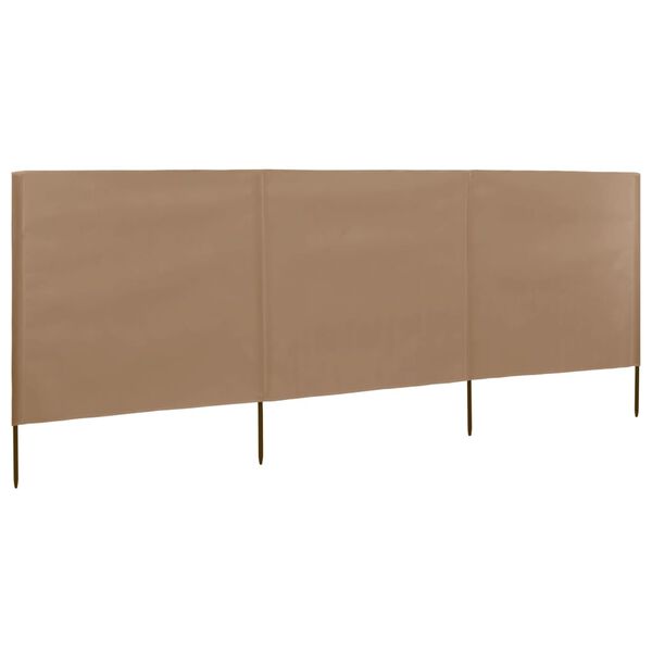 vidaXL Wind Screen Taupe Non-woven fabric, wood 157.5 x 63.0 in Foldable