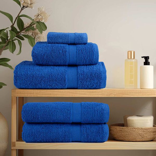 vidaXL Bath Towel Set of 2 Blue 100% Cotton Large Bath Towel