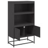 vidaXL Highboard Black Steel 27.0x15.2x48.6 in Highboard Rectangular