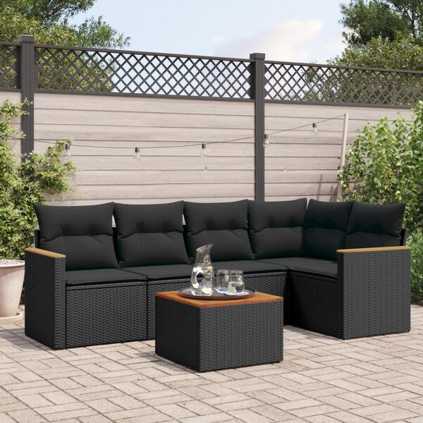 vidaXL Garden Sofa Set Black