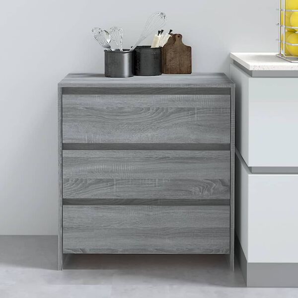 vidaXL Sideboard Grey Sonoma Engineered wood 27.6x16.1x29.5 in Sideboard