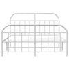 vidaXL Bed Frame White Powder-coated Steel Super King Bed Frame