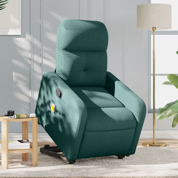 vidaXL Stand Up Massage Recliner Chair Dark Green