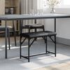 vidaXL Dining Bench Black Steel and Faux Leather