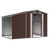 vidaXL Garden Shed Brown Galvanized Steel Large Garden Shed
