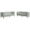 vidaXL 2 Piece Chesterfield Sofa Set with Bolsters Light Gray Velvet