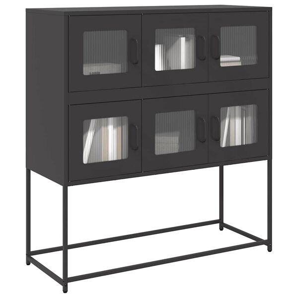 vidaXL Sideboard Black Cold-rolled steel 39.6 x 15.4 x 42.1 in Sideboard