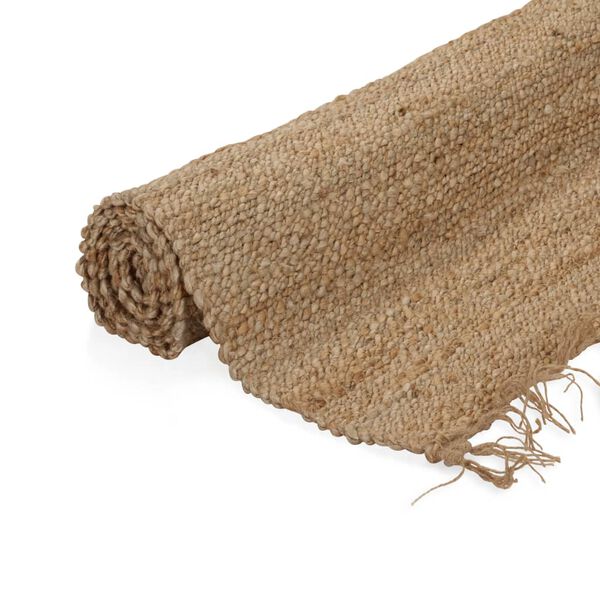 vidaXL Area Rug Natural 90% jute + 10% cotton 4.7x5.9 ft Area Rug