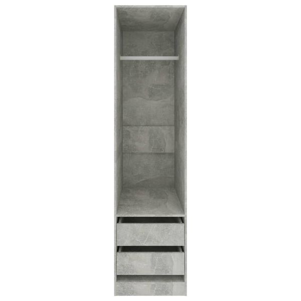 vidaXL Wardrobe Concrete gray Engineered wood Compact Wardrobe