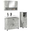 vidaXL Bathroom Furniture Set 3 pcs Concrete grey Engineered wood