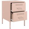 vidaXL Bedside Cabinet Set of 2 Pink Steel Medium Bedside Cabinet