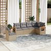 vidaXL Garden Sofa Set Beige PE rattan Large Adjustable Feet