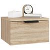 vidaXL Wall-mounted Bedside Cabinet Set of 2 Sonoma oak Engineered wood