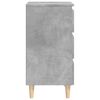 vidaXL Bed Cabinet Concrete grey Engineered wood, solid eucalyptus wood
